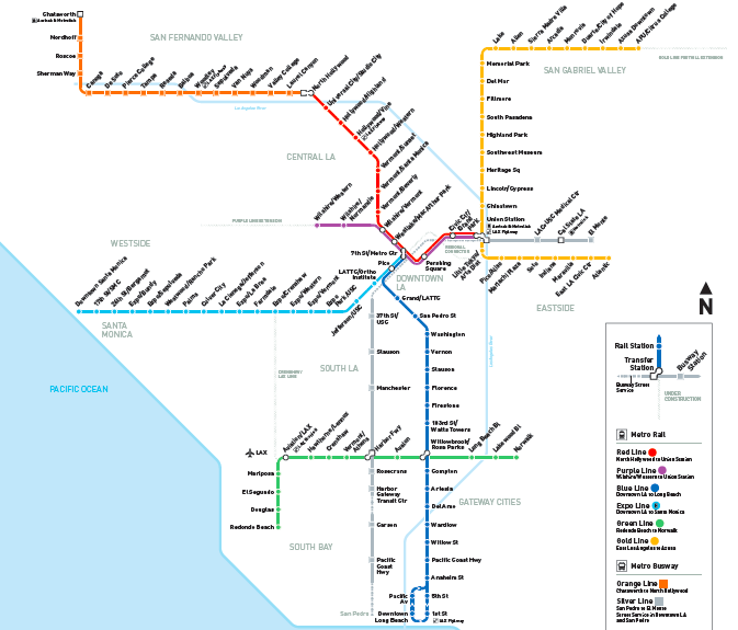 Метро лос анджелеса схема